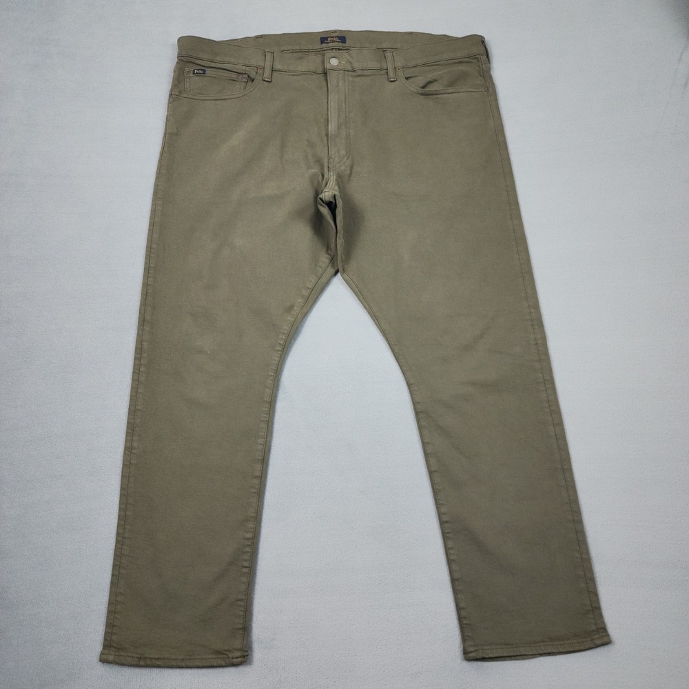 Polo Ralph Lauren Sullivan Jeans Mens 42x30 Olive Green Slim Stretch Preppy